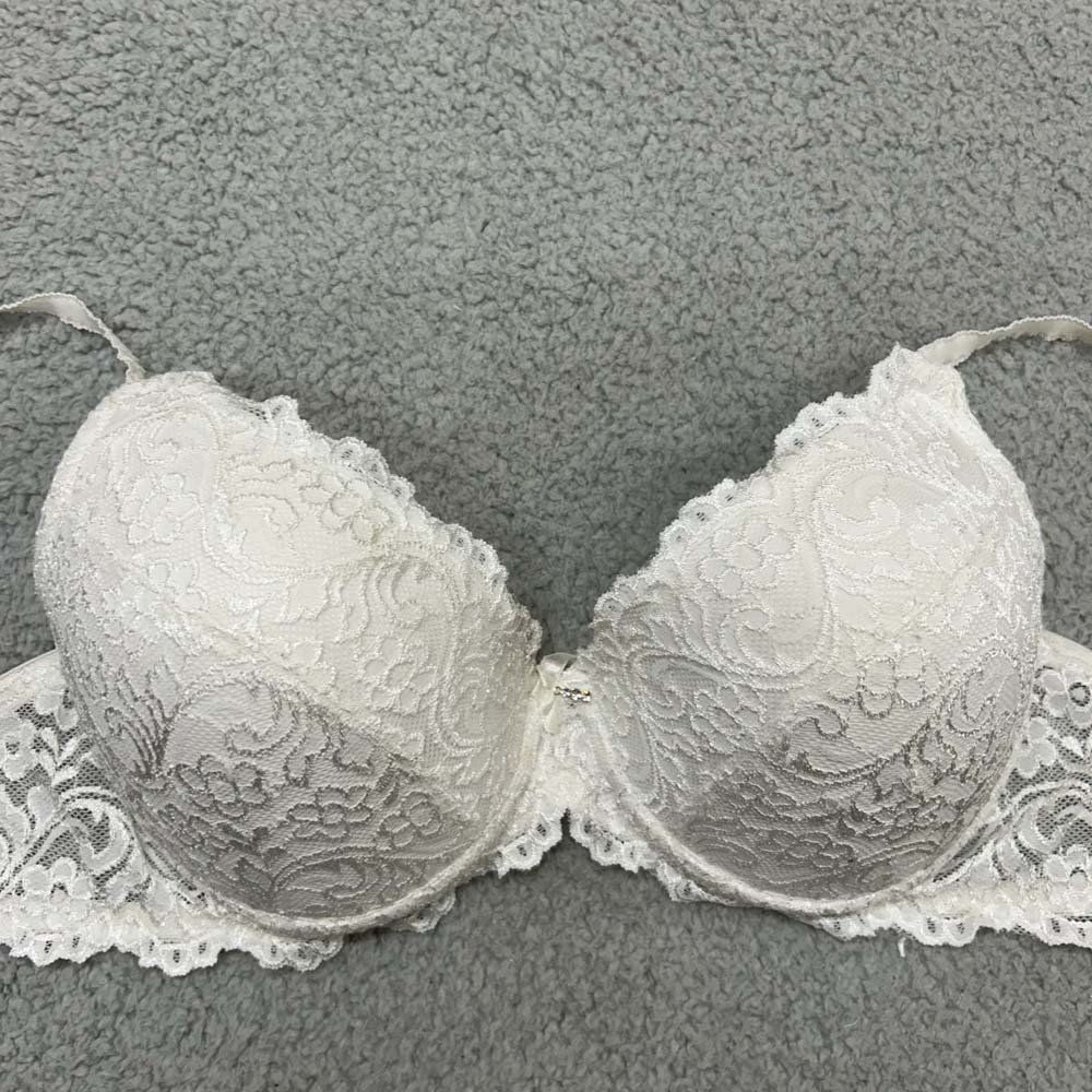 Smart & Sexy Bra 38D Push Up Bra White Lace